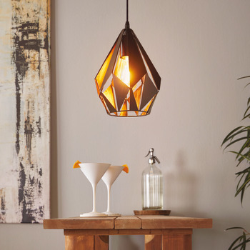 Eglo Carlton 1 1 Plastic D205 1x60W Black/Copper