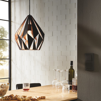 Eglo Carlton 1 Plastic D310 1x60W E27 Black/Copper