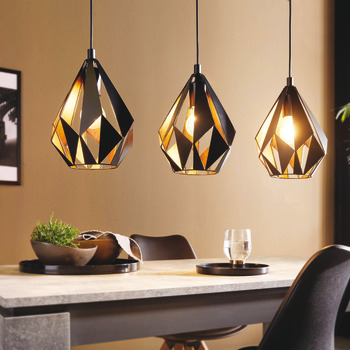 Eglo Carlton 1 3 Plastic 6x60W Black/Copper