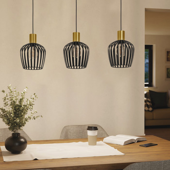 Eglo Empoli 3 Plastic L900 3x60W E27 Black/Brs