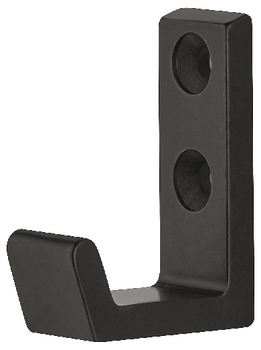 Coat Hook 13x26x36mm 14mm Fixing Centres Anodised Black