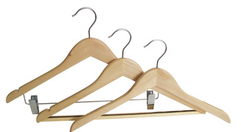 Coat Hanger Hardwood Hooked-Skirt Clips