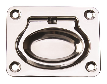 Flush Ring Pull Handle Spr 75x58mm 304 PSS