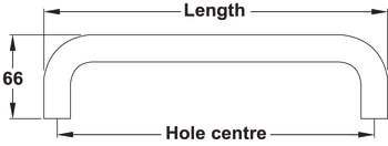 Pull Handle BT D19x305mm Fixing Centres Aluminium SAA