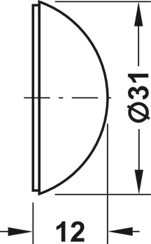 Wall Bumper D31x12mm Plastic Black