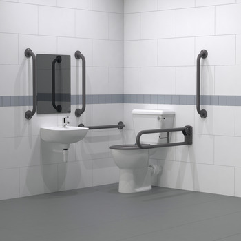 Nyma Pro Doc M Fixing Centres Toilet Set Grey 7005