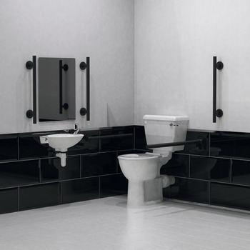 Nyma Style Doc M Fixing Centres Toilet Set Stainless Steel M.Black