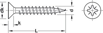 Hospa Screw Ful Countersunk PZ1 D3.0x17mm Brn