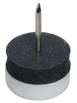 Pin Type Glide D30mm Plastic Wht/Black Rubber 650.04.300