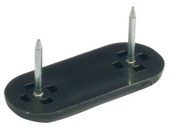 Pin Type Glide 44x19mm w 2 Nails Plastic Black 650.05.319