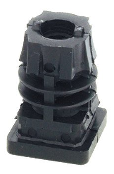 Square Plug 25x25mm w M10 Int Thr Plastic Black 652.11.627