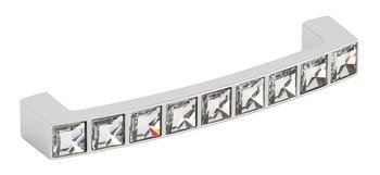 Crystal D Pull Handle Zinc Alloy Polished Chrome 96mm Fixing Centres 103.29.221
