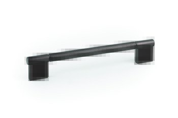Point Pull Handle Aluminium T.Black 192mm Fixing Centres