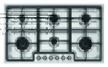 Smeg Cls PGF962 Hob Gas 6Z Stainless Steel