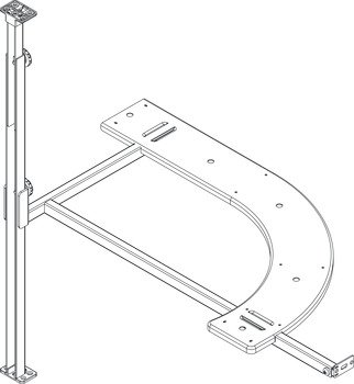 Hafele PO Corner Frame RH Adj Steel 549.42.990