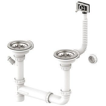 LE WAST04/ Waste+Overflow Dbl Stainless Steel 565.60.986
