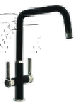 Abode AT2092 Hex Dual Lvr U-Tap Black/Nickel
