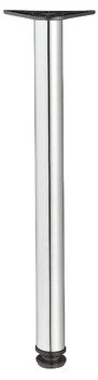 Leg w Adj D60x710mm Plastic Black/Steel Polished Chrome 635.24.274