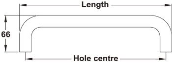 Pull Handle BT D19x305mm Fixing Centres Aluminium SAA 905.01.093