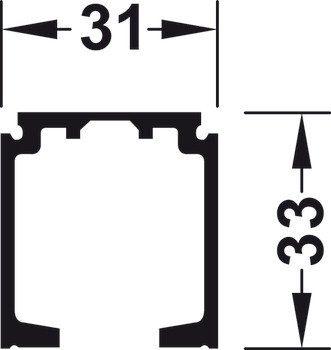 Slido D-Fo21 50B Sgl Trk 2m Aluminium Black 940.43.661