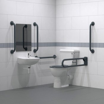 Nyma Pro Doc M Fixing Centres Toilet Set D.Grey 7016 983.84.302