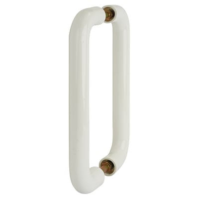 Diamond White Nylon D-Bar Door Pull Handles - Back to Back - 220mm c/c