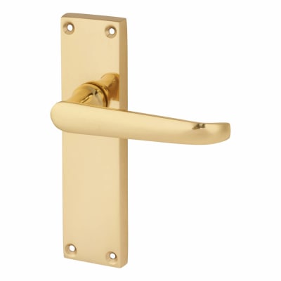 Polished Brass Victorian Straight Latch Door Handles - 155 x 42mm