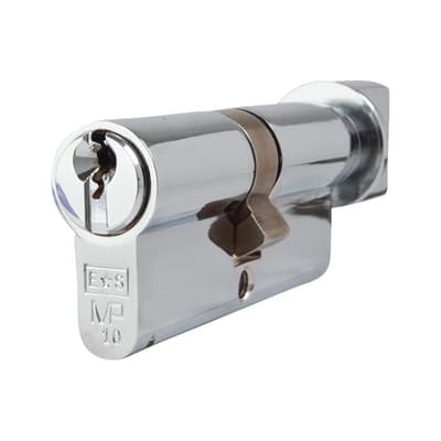 10 Pin 70mm Euro Thumbturn Cylinder - 35mm Turn + 35mm - Pol Chrome - Keyed to Differ