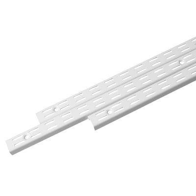 Twin Slot Shelf Wall Upright - 1219mm Length - Matt White