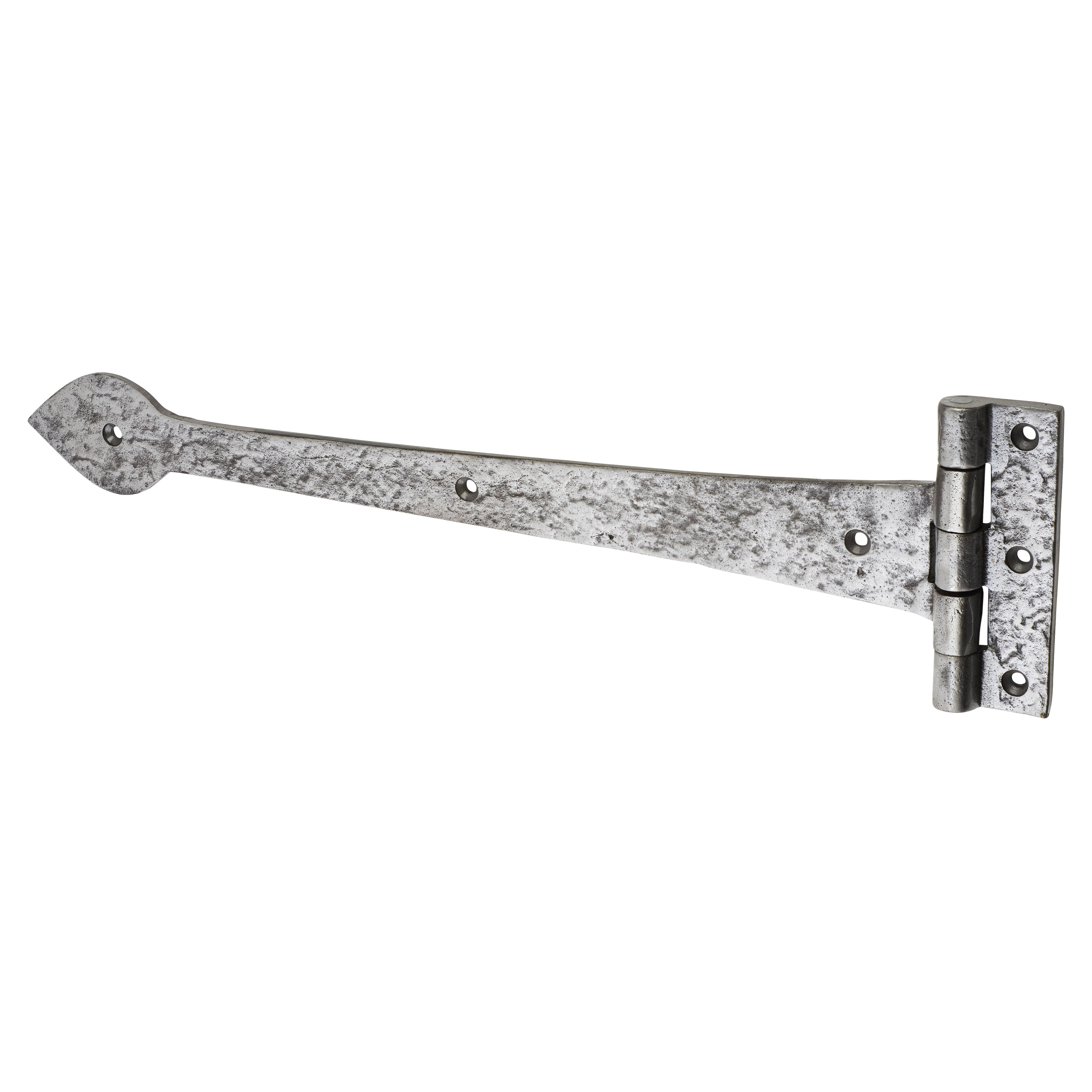 Tudor Plain Door Tee Hinge - 410 x 105mm - Polished Iron - Pair