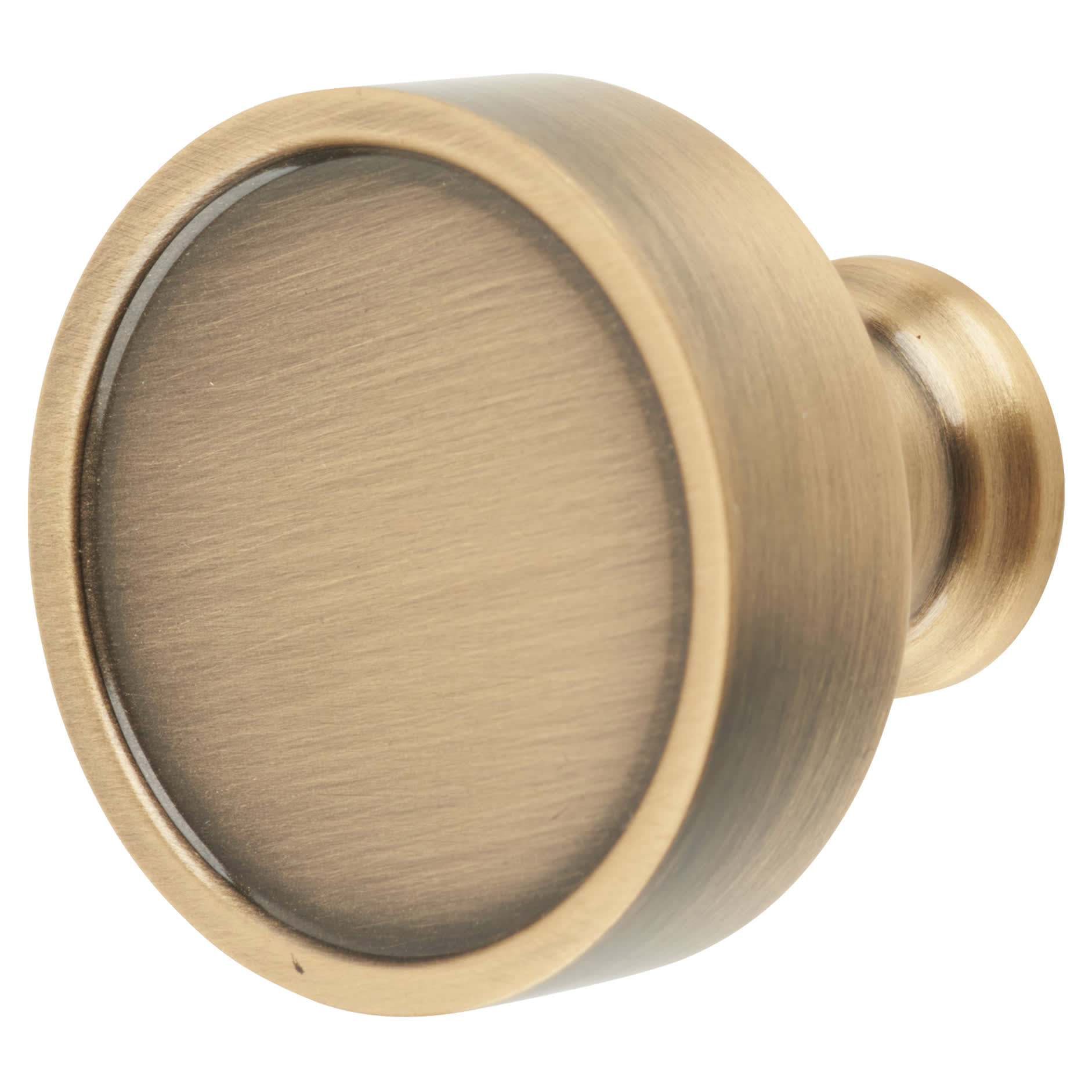 Marcus Florence Round Cabinet Knob - 32mm Diameter - Antique Brass