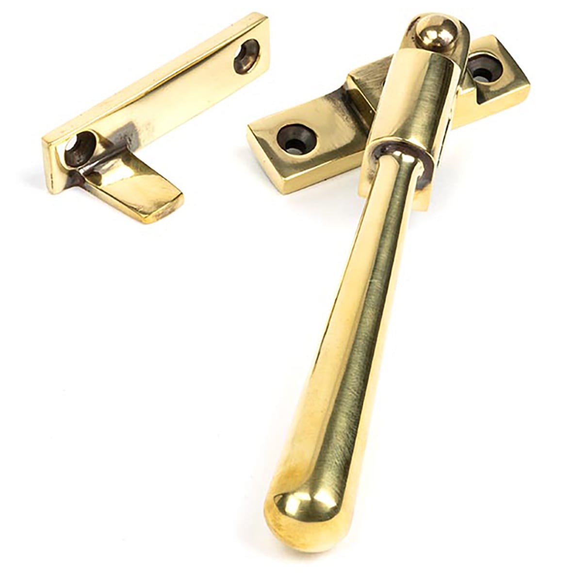 Newbury Locking Night Vent Casement Window Fastener - Aged Brass