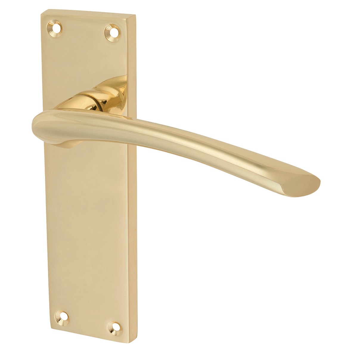 Polished Brass Latch Door Handles Pack - Rimini Range