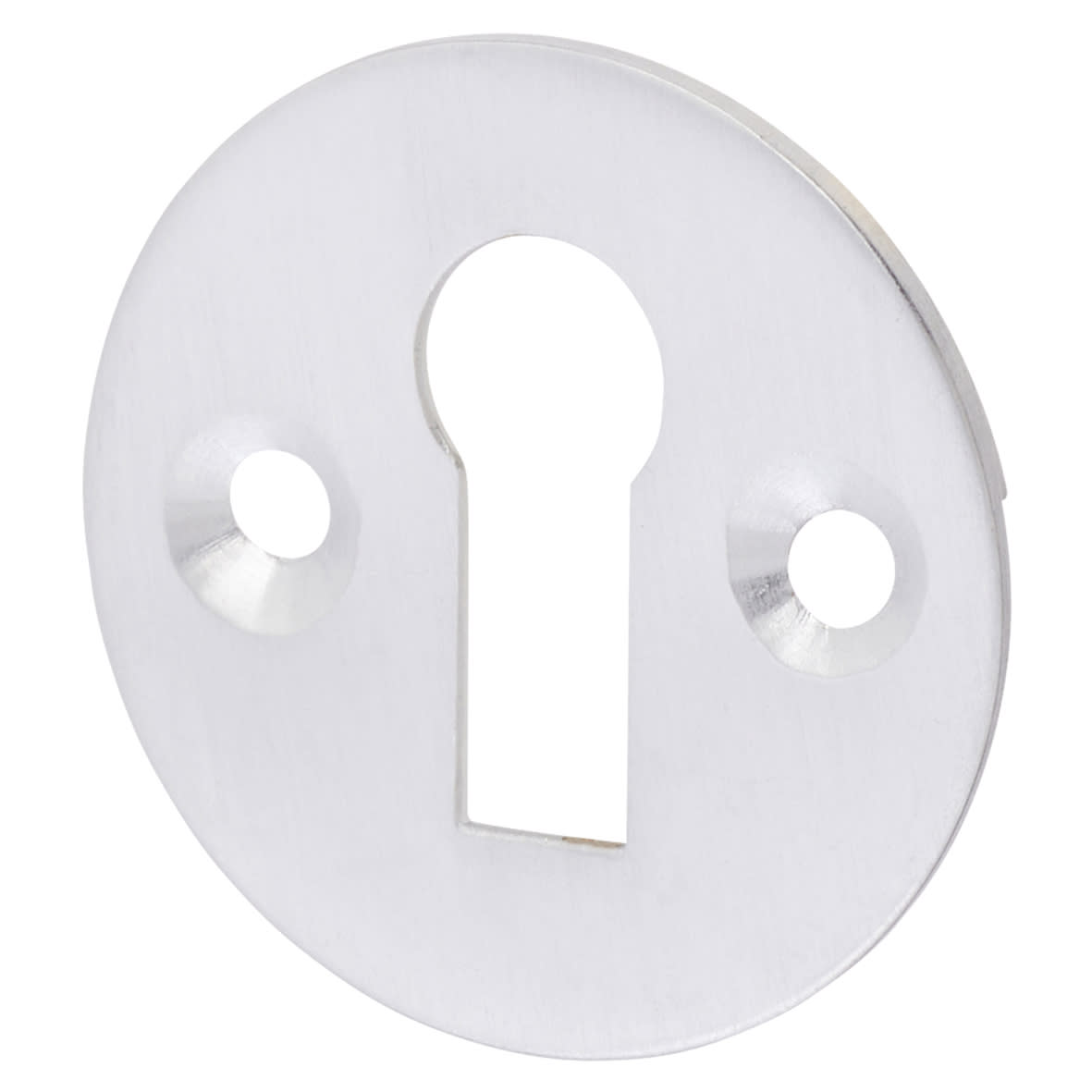 Victorian Escutcheon - 32mm Diameter - Keyhole - Satin Chrome