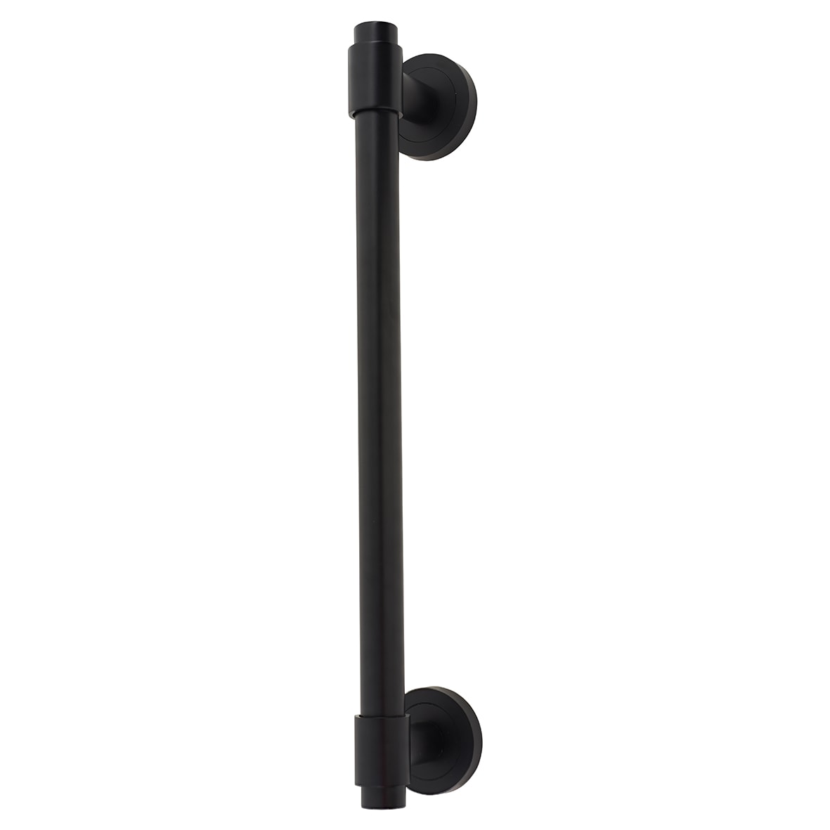 Matt Black 20mm T-Bar Door Pull Handle on Rose - Screw Fix - 300mm Centres