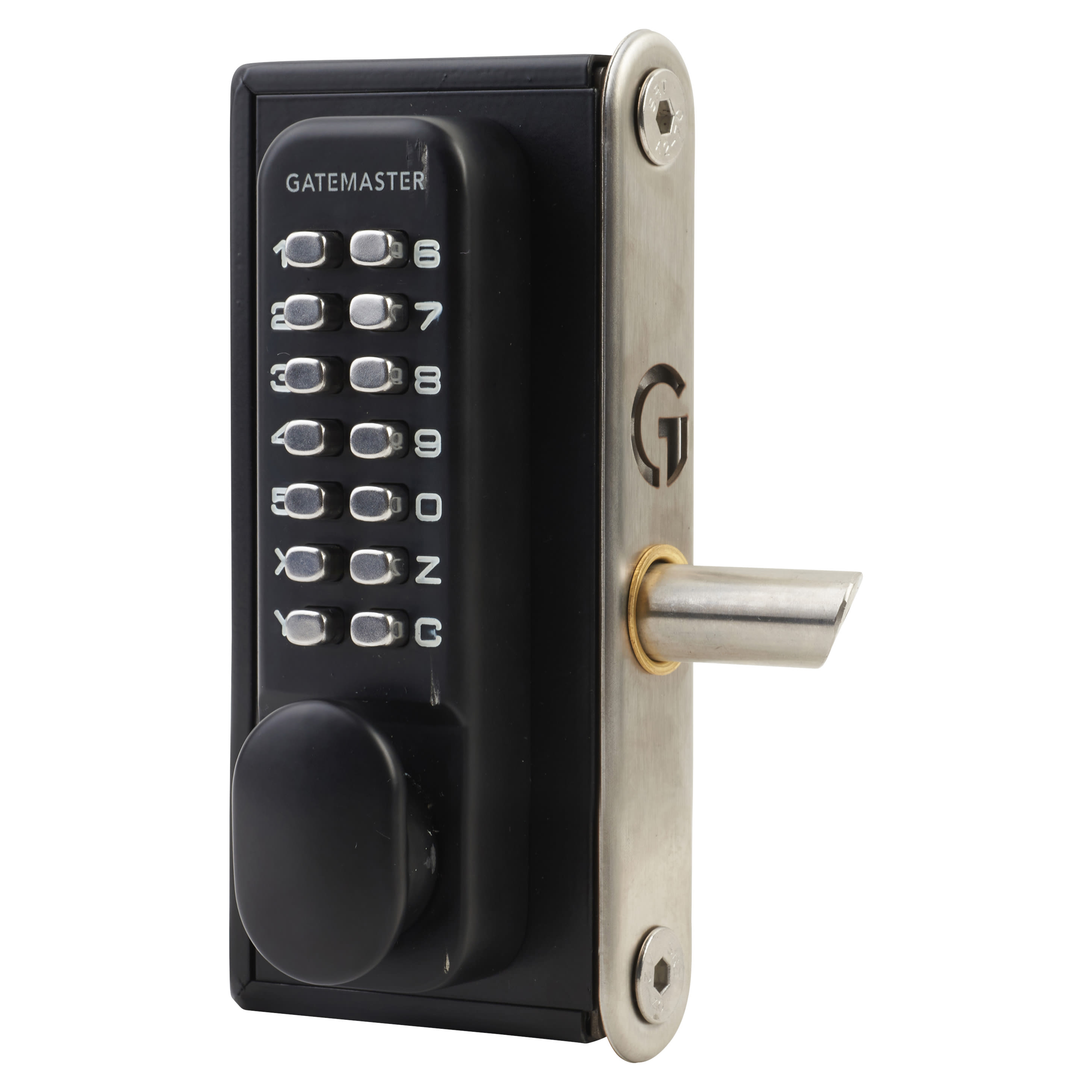 Surface Fixed Marine Grade Two Side Push Button Gate Code Lock - Reversible - Black