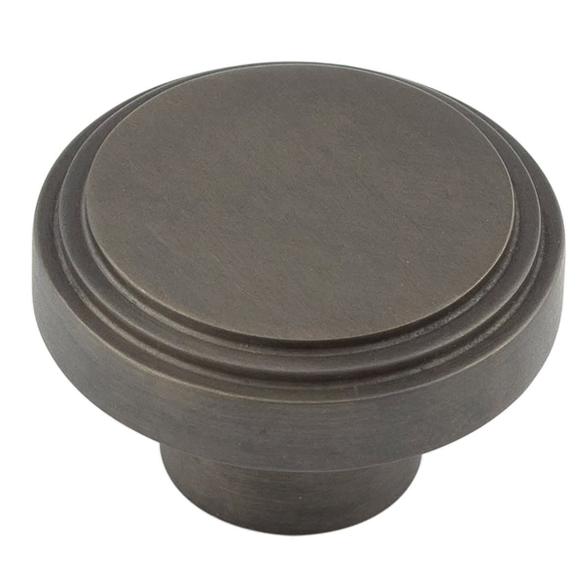 Cropley Stepped Round Cabinet Knob - 40mm Diameter - Dark Bronze