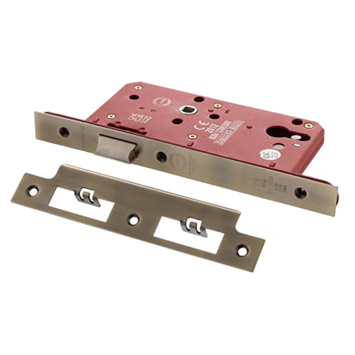 DIN Latch - 88mm Case - 60mm Backset - Square - Antique Brass