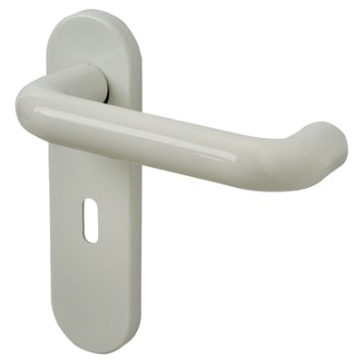 Diamond White Nylon Steel Core Safety Keyhole Lock Door Handles - Paris Range