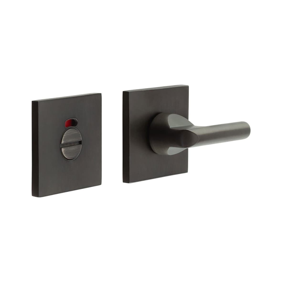 Square Bathroom Turn & Release with Indicator - 54 x 54mm - Dark Bronze