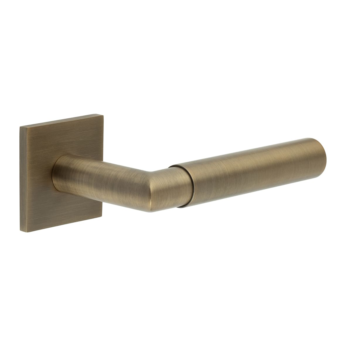 Antique Brass Fixed Dead Door Handles on Square Rose - CR-102 Range