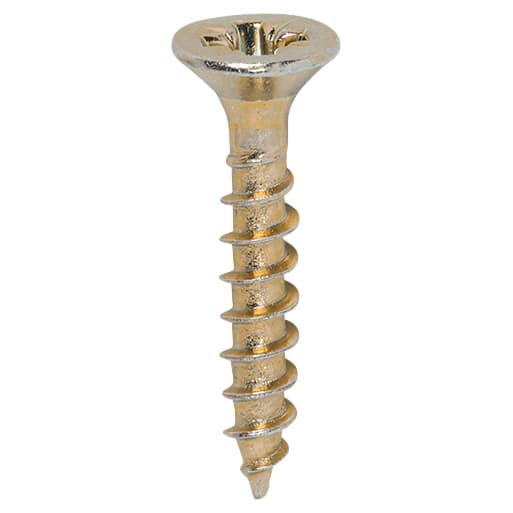 Classic Pozi Countersunk Wood Screws - 3.5 x 20mm - Yellow Zinc - Pack of 200