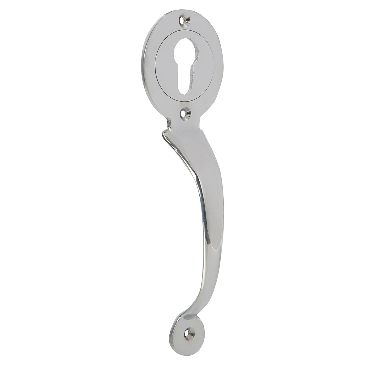 Escutcheon Handle for Euro Profile Long Throw Gate Lock - 200mm Length - Chrome