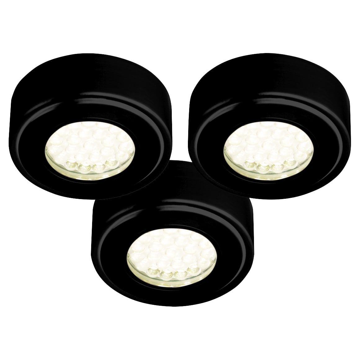 Forum Culina Laghetto 1.5W LED Round Cabinet Downlight - IP44 - 4000K - Matt Black - Pack of 3