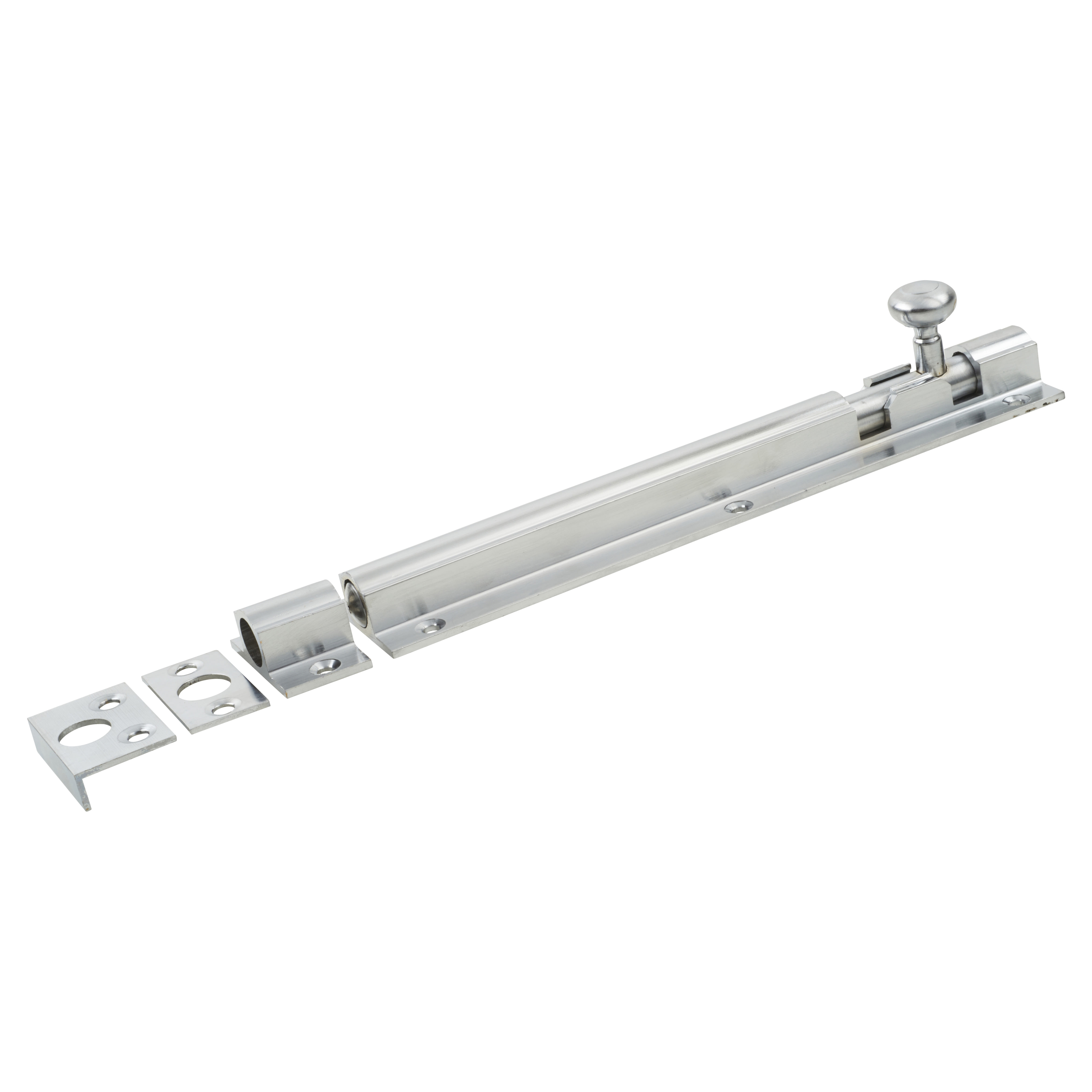 Satin Chrome Straight Barrel Bolt - Decorative Range - 200 x 38mm