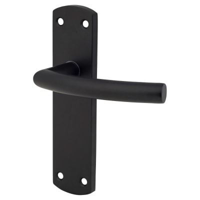 Matt Black Arched Latch Door Handles - 172 x 44mm