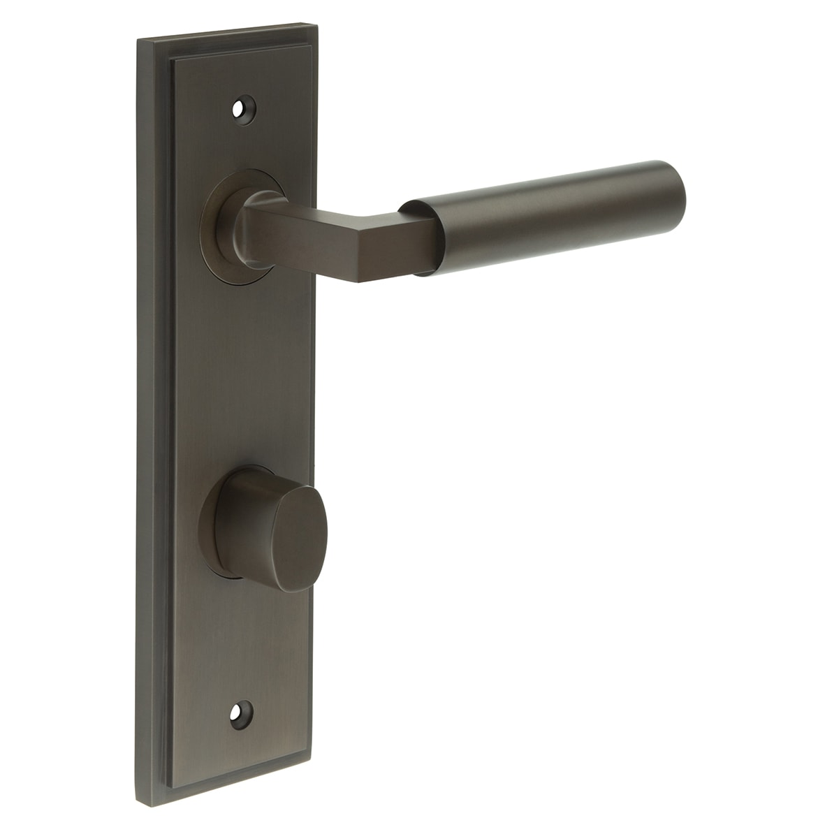 Dark Bronze Fire Rated DIN Bathroom Door Handles - Westminster - Inner 2 - 200 x 55mm