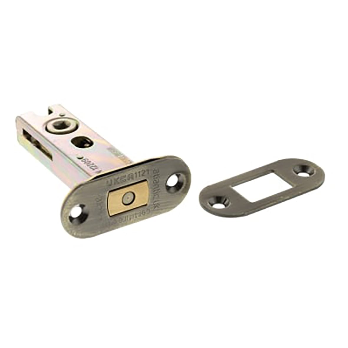 Fire-Rated Bolt Through Tubular Bathroom Deadbolt - 78mm Case - 57mm Backset - Radius - Ant Brass
