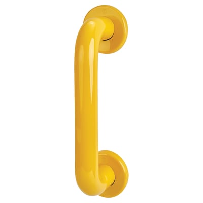 Golden Yellow Nylon D-Bar Door Pull Handle on Rose - Screw Fix - 300mm c/c