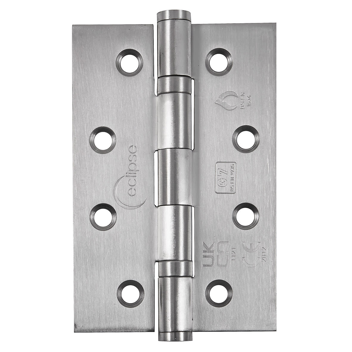 Ball Bearing Grade 7 Butt Fire Door Hinge - 102 x 67 x 2mm - Satin Stainless Steel - Pair